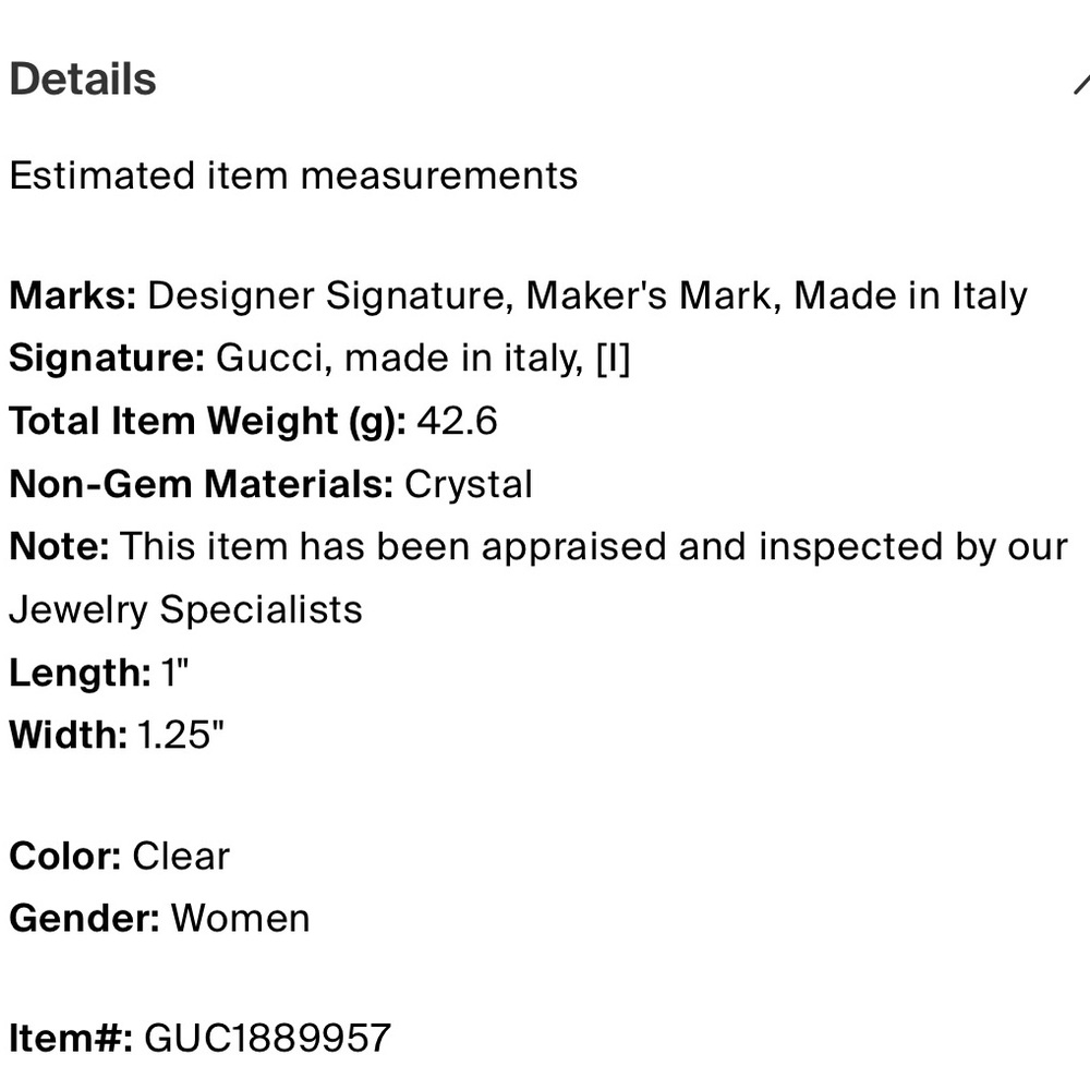 Gucci Silver Crystal Logo Earrings - Picture 9 of 9